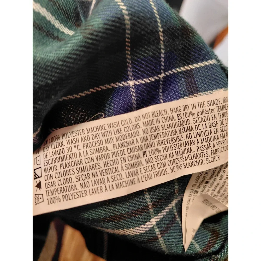 Forever 21 Green Plaid Pleated Mini Skirt Small Tartan Schoolgirl Preppy - Picture 5 of 6